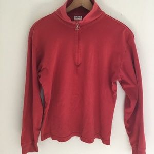 $90!! Odlo Women's Red Half Zip Mid Layer Pullover Sweatshirt: Size MEDIUM